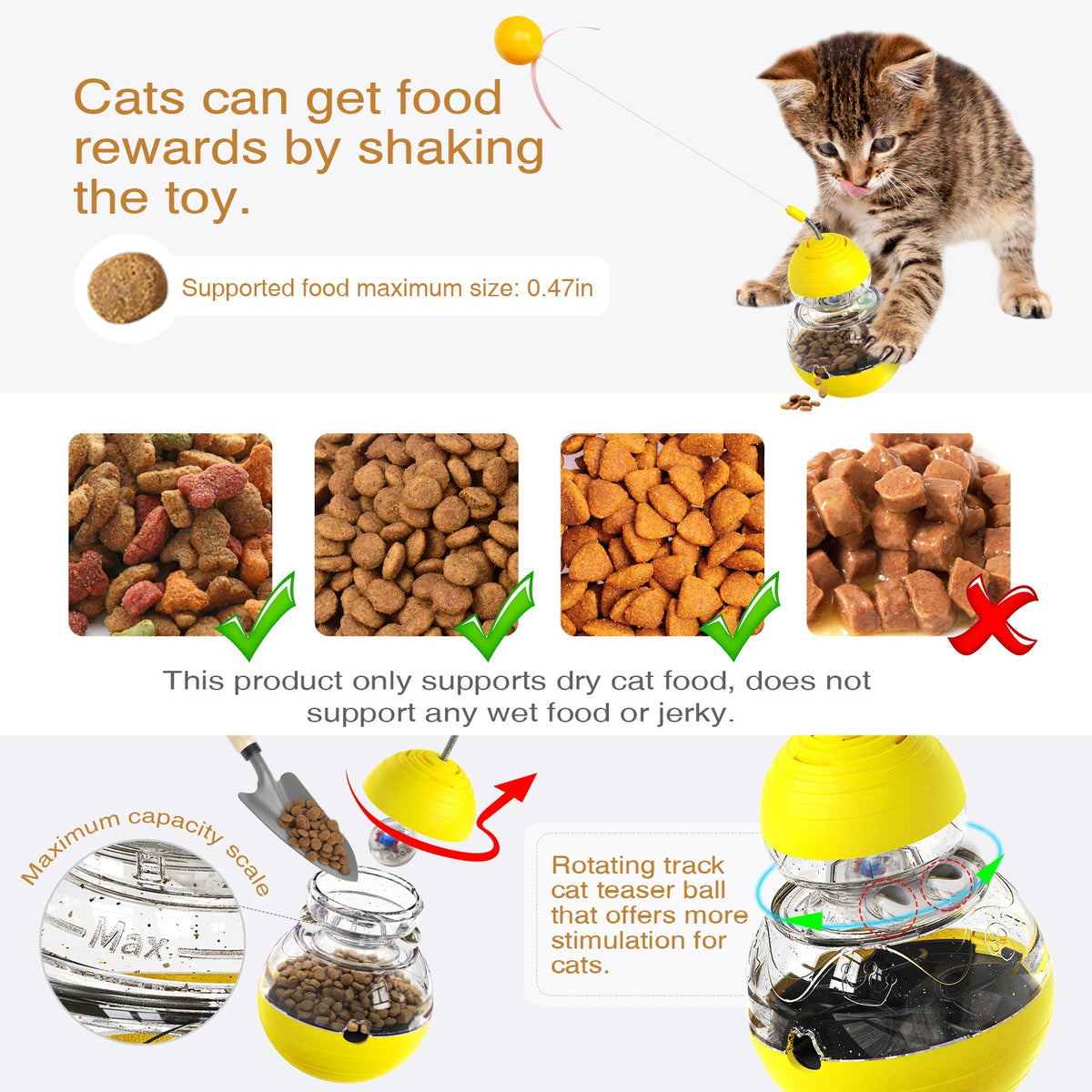 Interative Tumbler Cat Toy & Food Dispenser