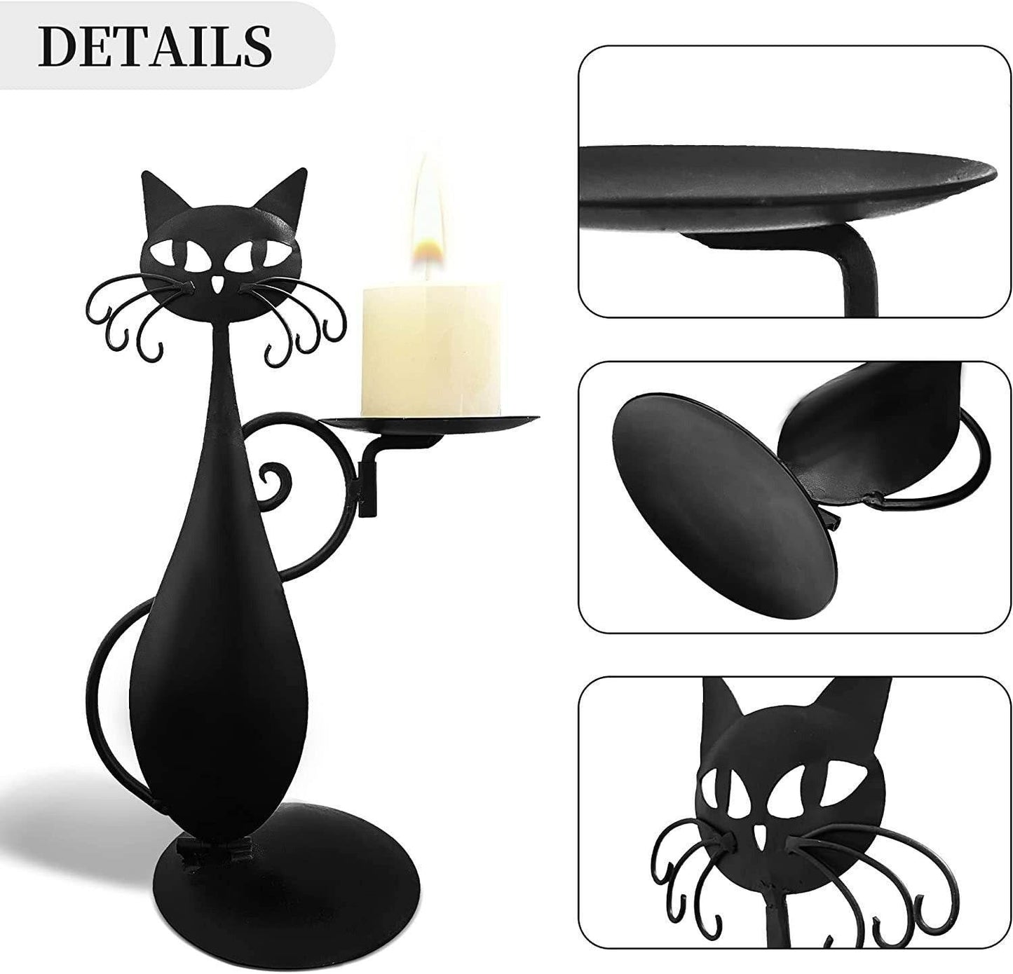 Black Cat Retro Candle Holder - Shop Jobie