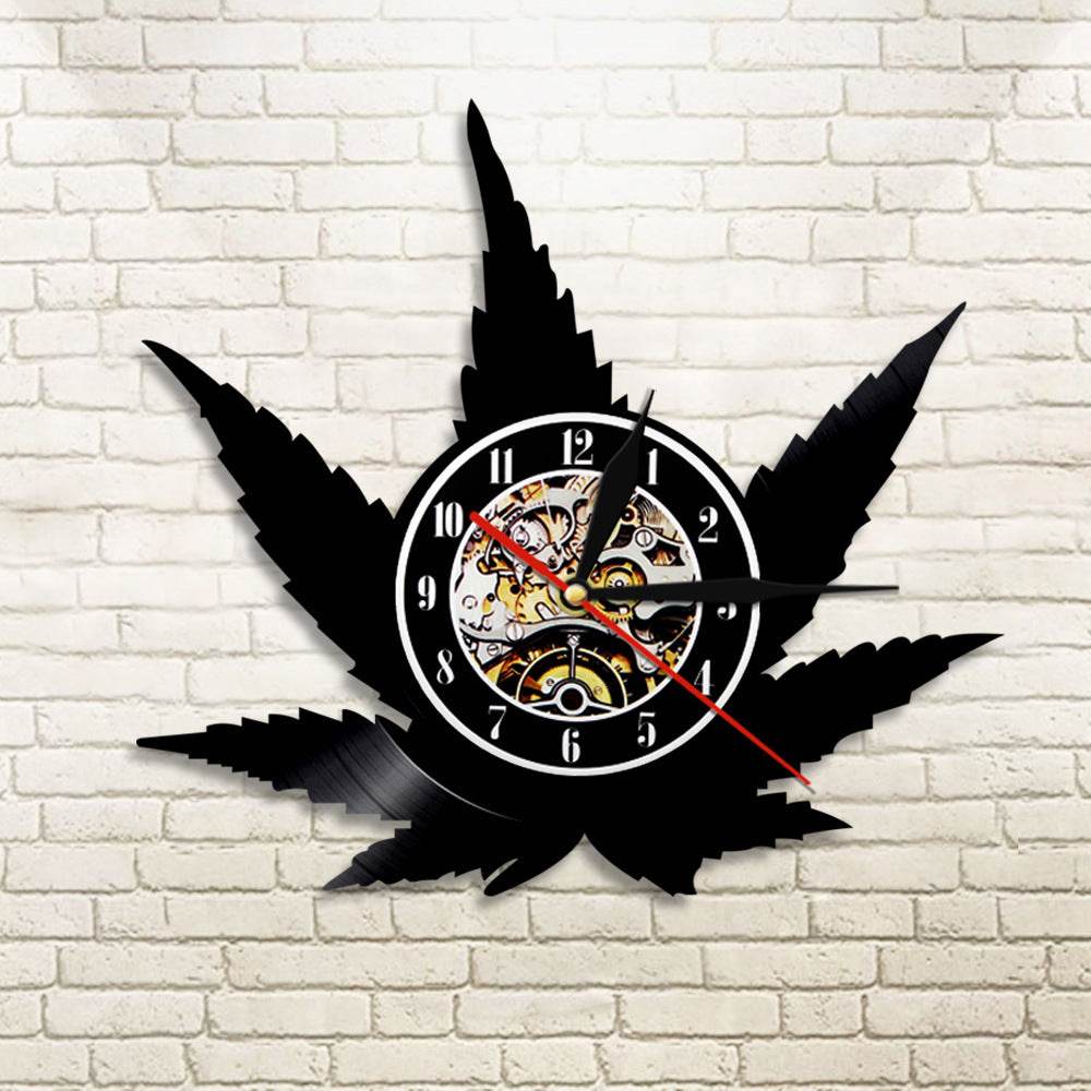 Black Vinyl Weed Wall Clock - Shop Jobie