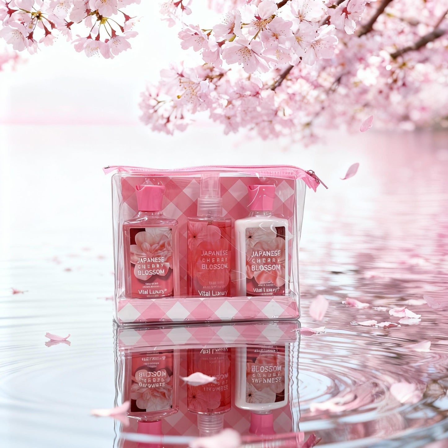 3pc Sakura Infused Japanese Cherry Blossom Spa Set