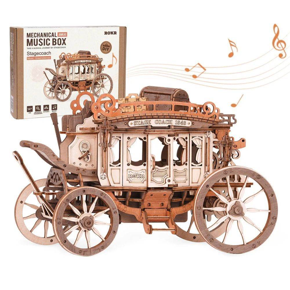 Robotime Rokr Stagecoach Music Box - Shop Jobie