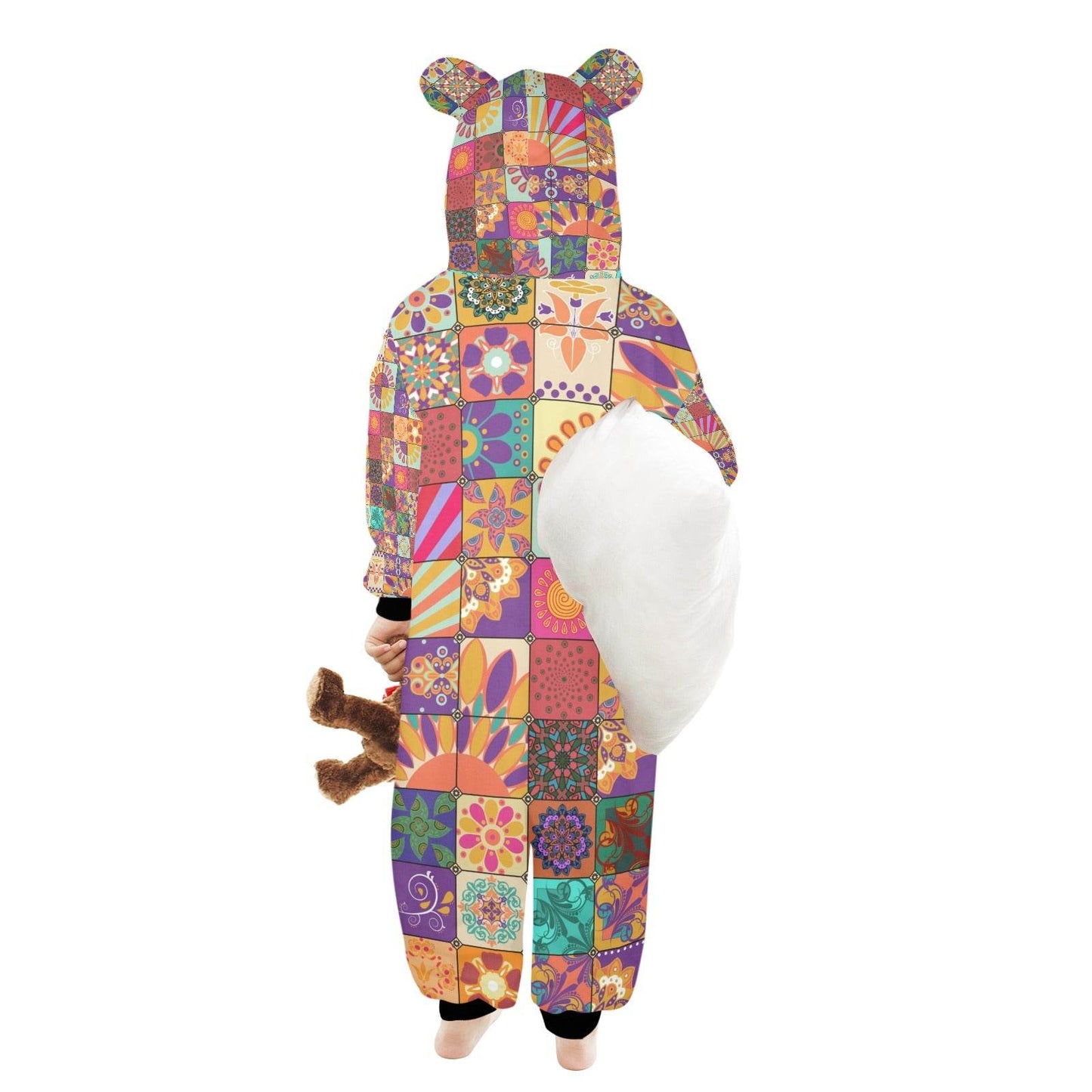 Hooded Onesie Pajamas For Little Kids Quilt look - Shop Jobie