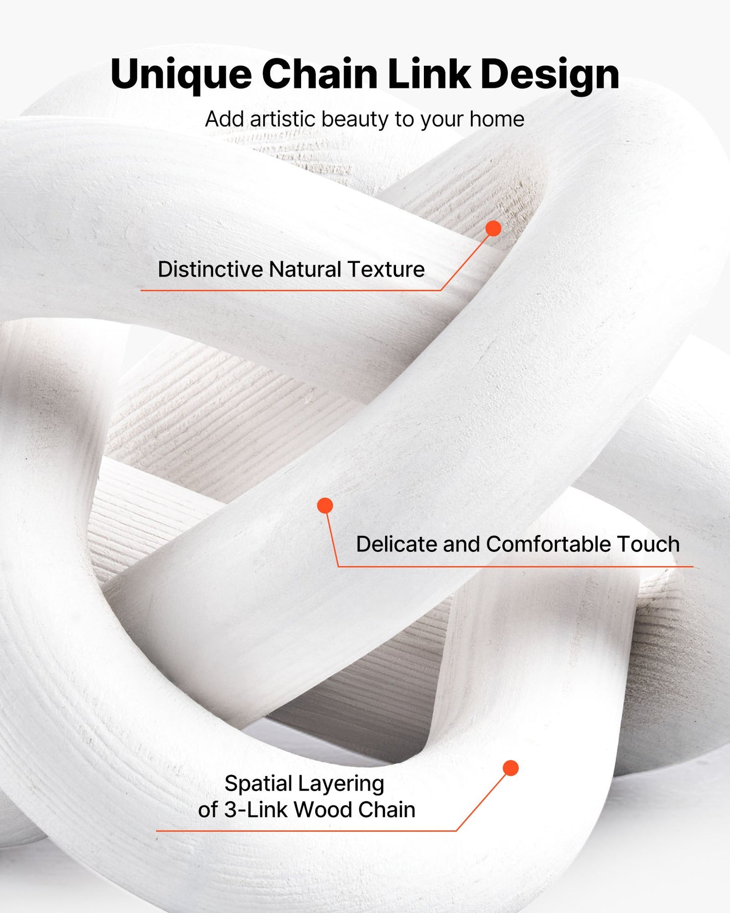 3-Link Wooden Knot Decor