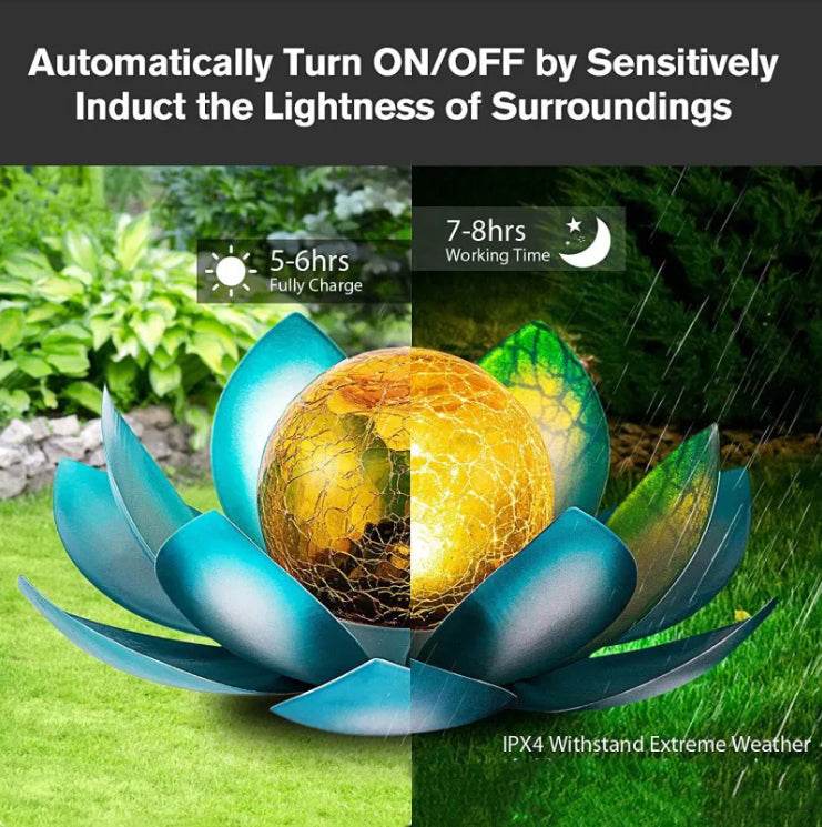 Solar Iron Cracked Lotus Lawn Light - Shop Jobie