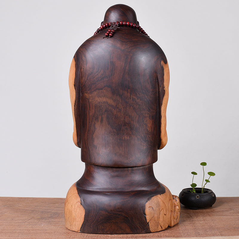 Ebony Wood Carving Maitreya Buddha