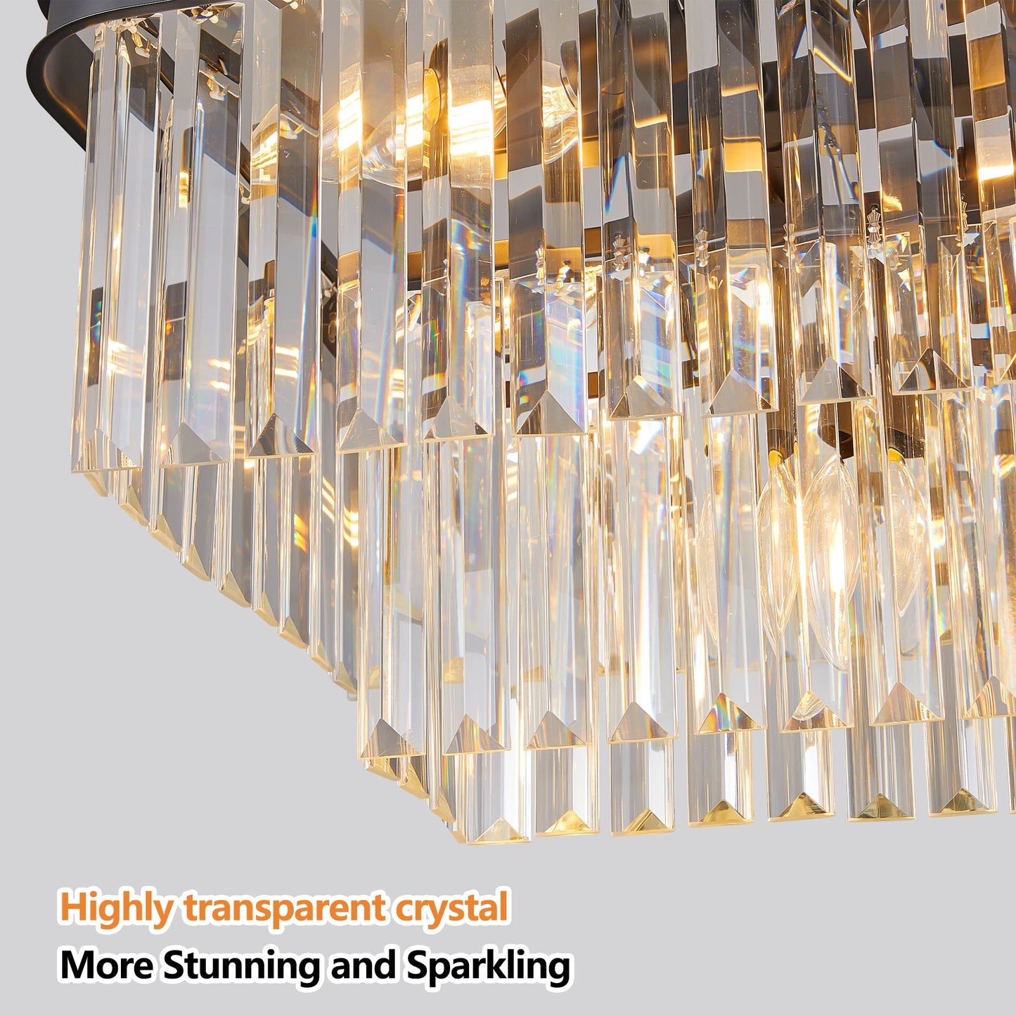 Modern Industrial Crystal Chandelier