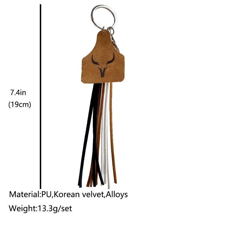 Western Bullhead Leather Keychain - Shop Jobie