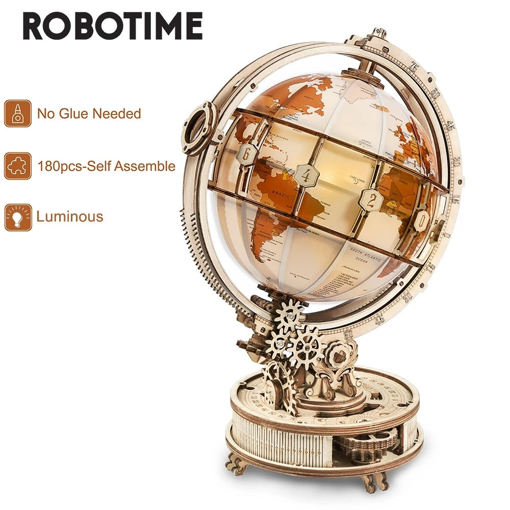 Robotime ROKR Luminous Globe 3D Wooden Puzzle