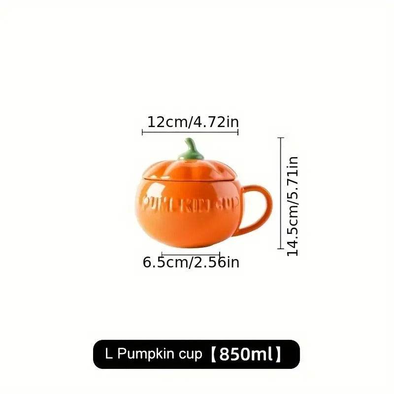 Pumpkin-Shaped Ceramic bowl w/Lid & Spoon - Shop Jobie