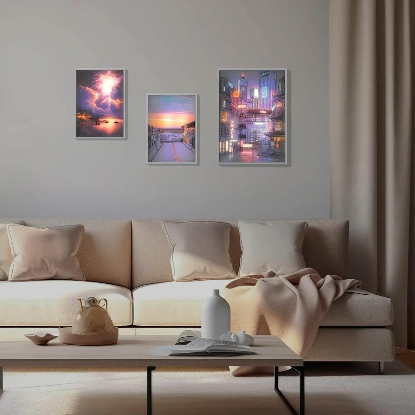 Anime Reactive LED City Night View Painting - Shop Jobie
