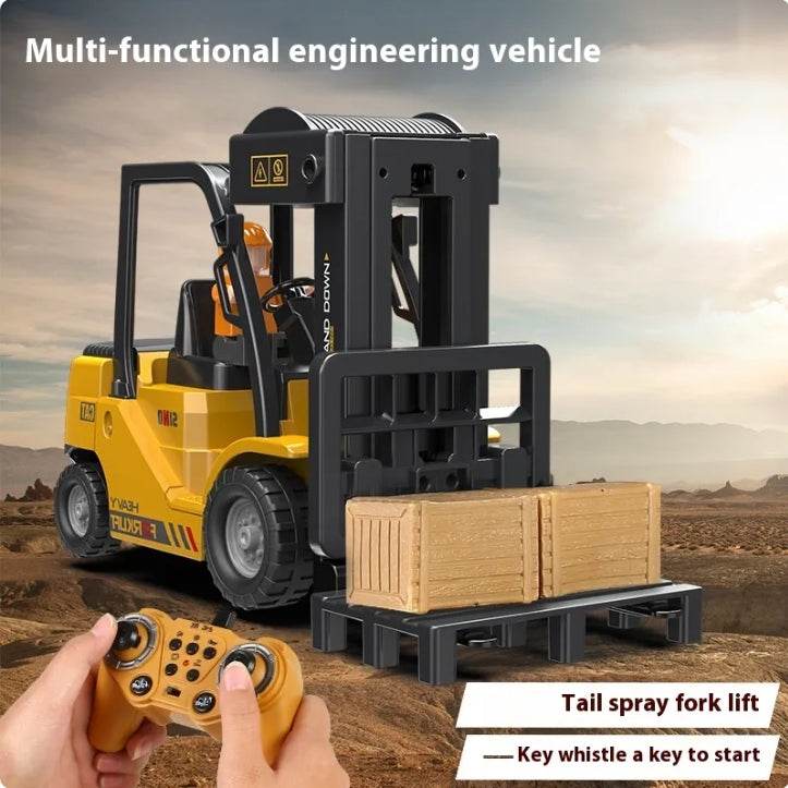 Little Curious Engineers! Remote Control Forklift w/Light, Music, & Spray - Shop Jobie