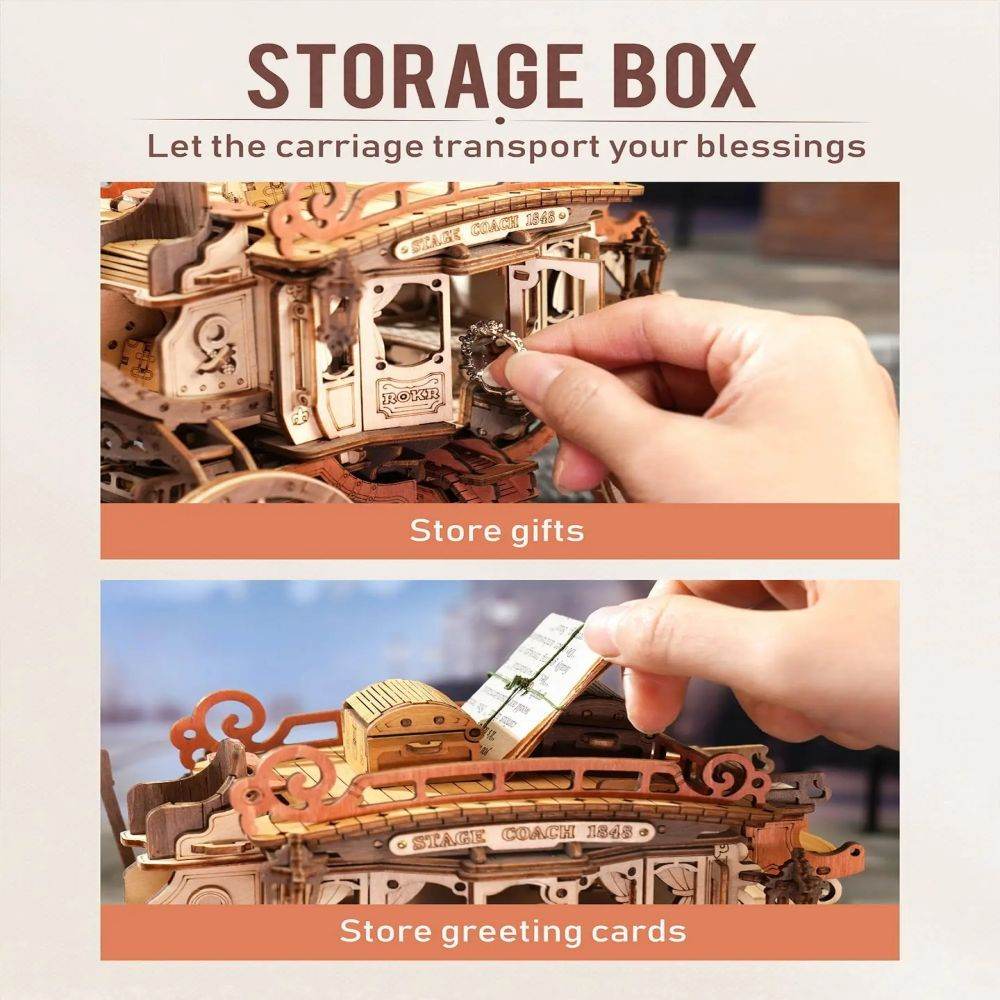 Robotime Rokr Stagecoach Music Box - Shop Jobie