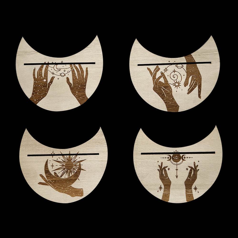 Moon-shaped Tarot Wooden Base Bracket - Shop Jobie
