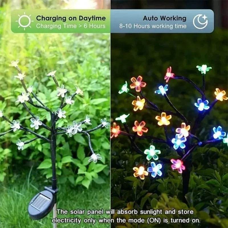 LED Solar Waterproof Cherry Blossom Lotus Tree Branch - Shop Jobie