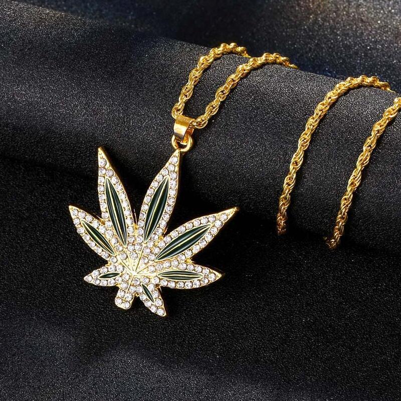Hip Hop Weed Necklace