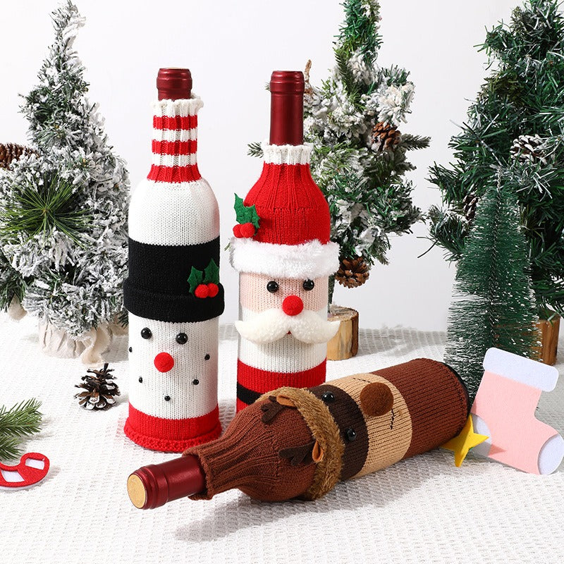 Christmas Knitted Wine Bottle Cover