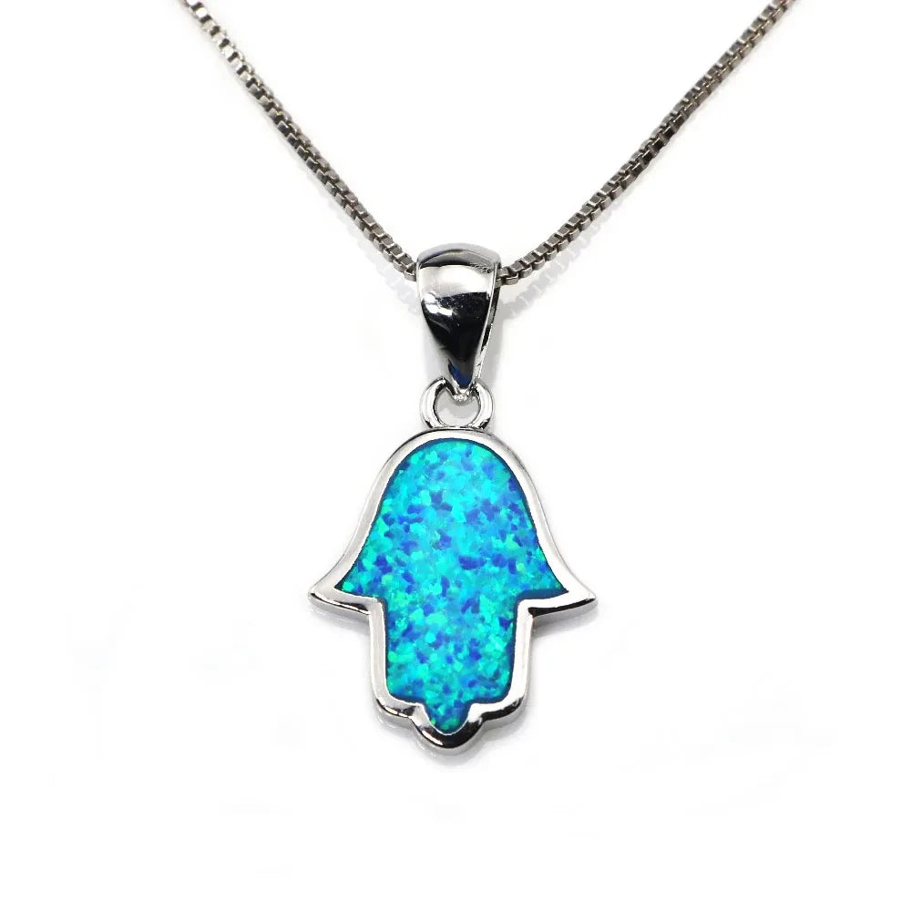 Star of David Fire Opal 925S Necklaces