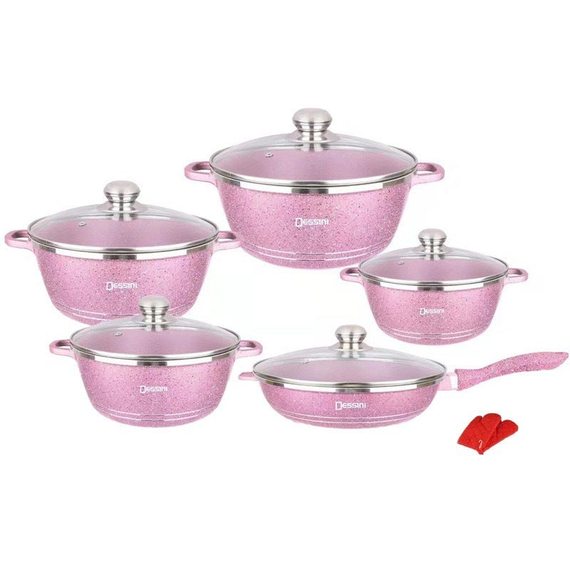 Dessini Non-stick 10 pc Aluminum Cookware Set