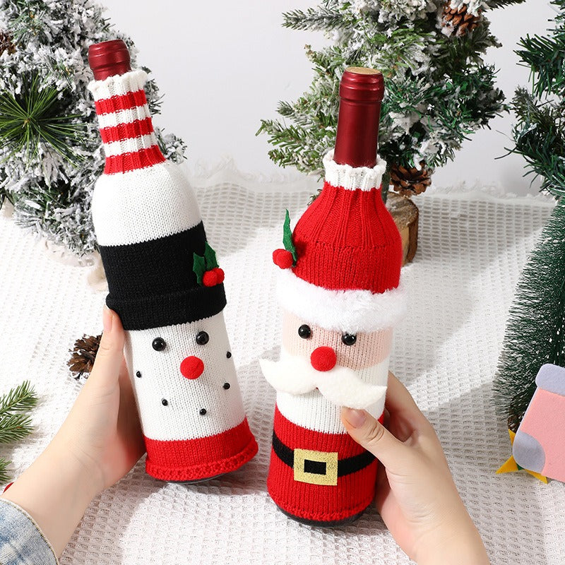 Christmas Knitted Wine Bottle Cover