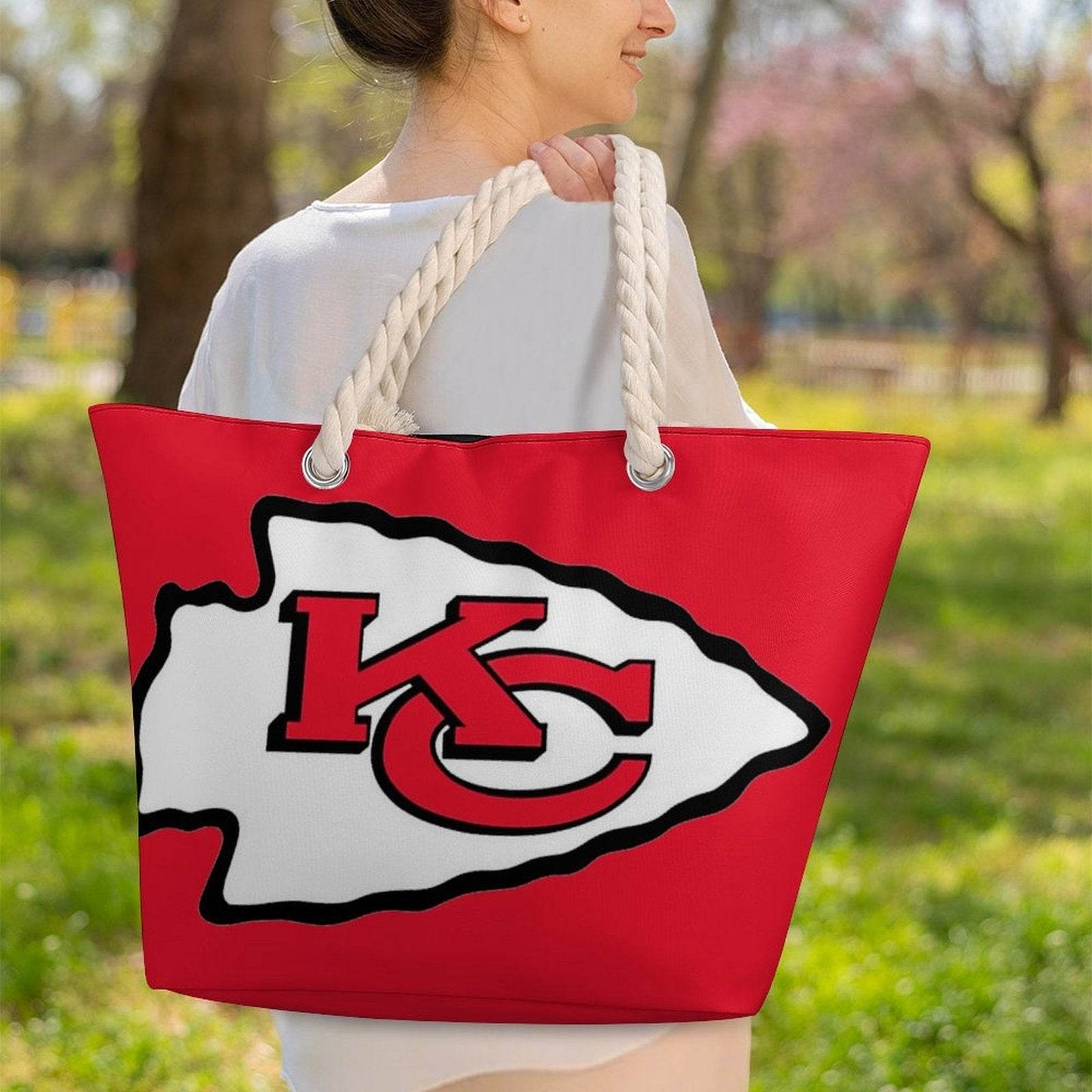 KC CHIEFS Hemp Rope Tote Bag - Shop Jobie