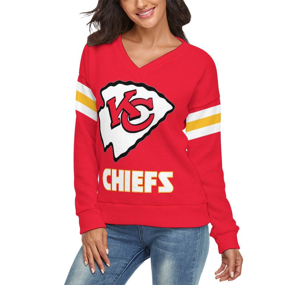 KC CHIEFS Women's V-Neck Sweater - Shop Jobie