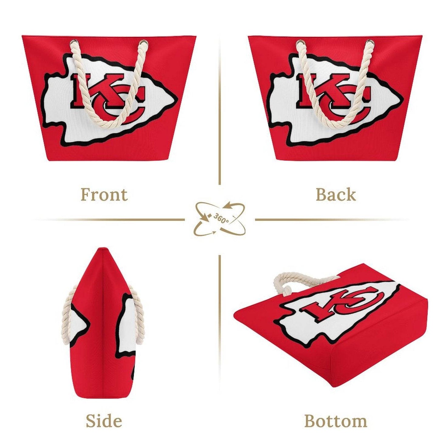 KC CHIEFS Hemp Rope Tote Bag - Shop Jobie