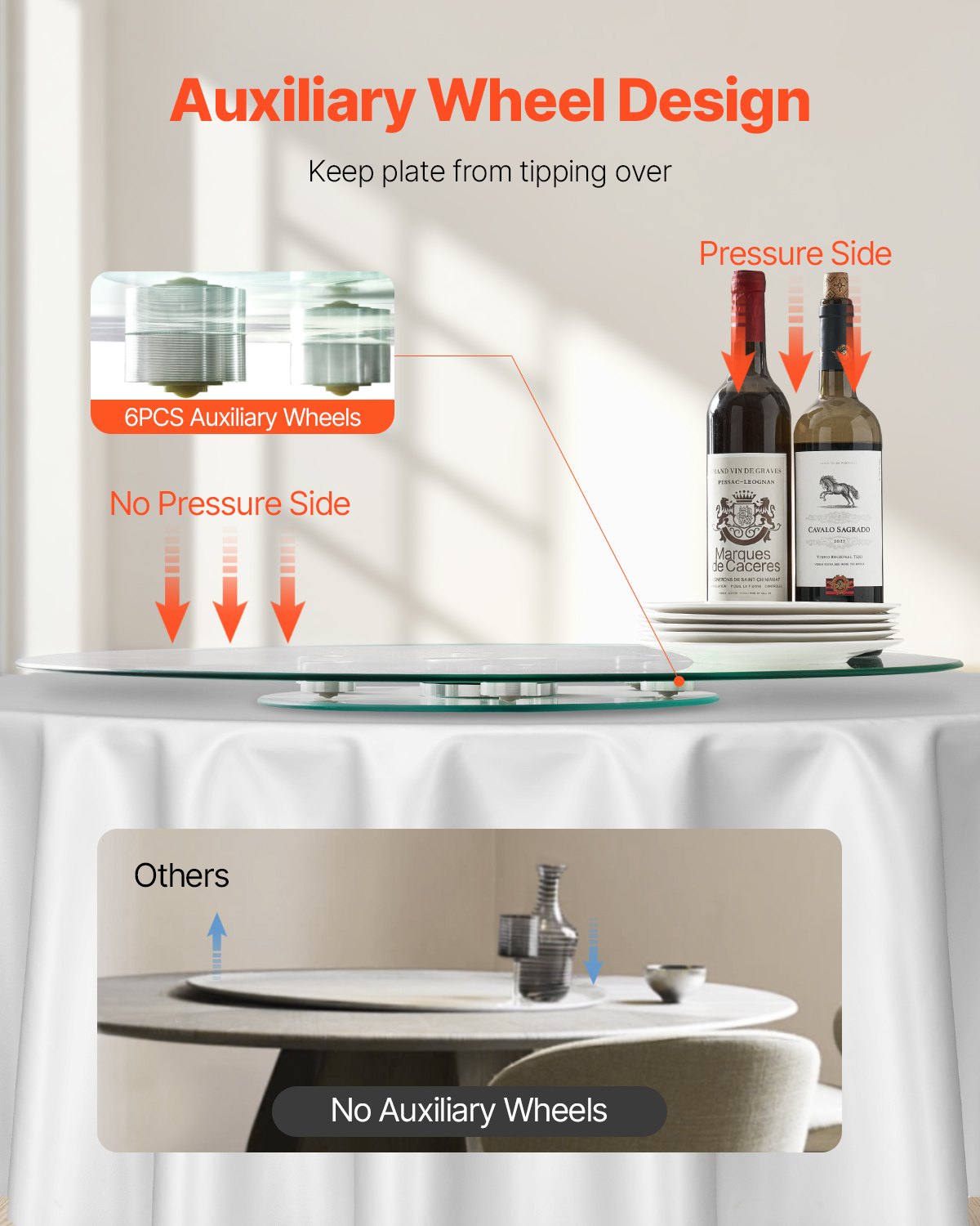 Tempered Glass Lazy Susan Turntable