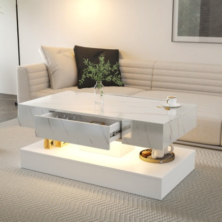 Sleek Coffee Table w/LED Lights