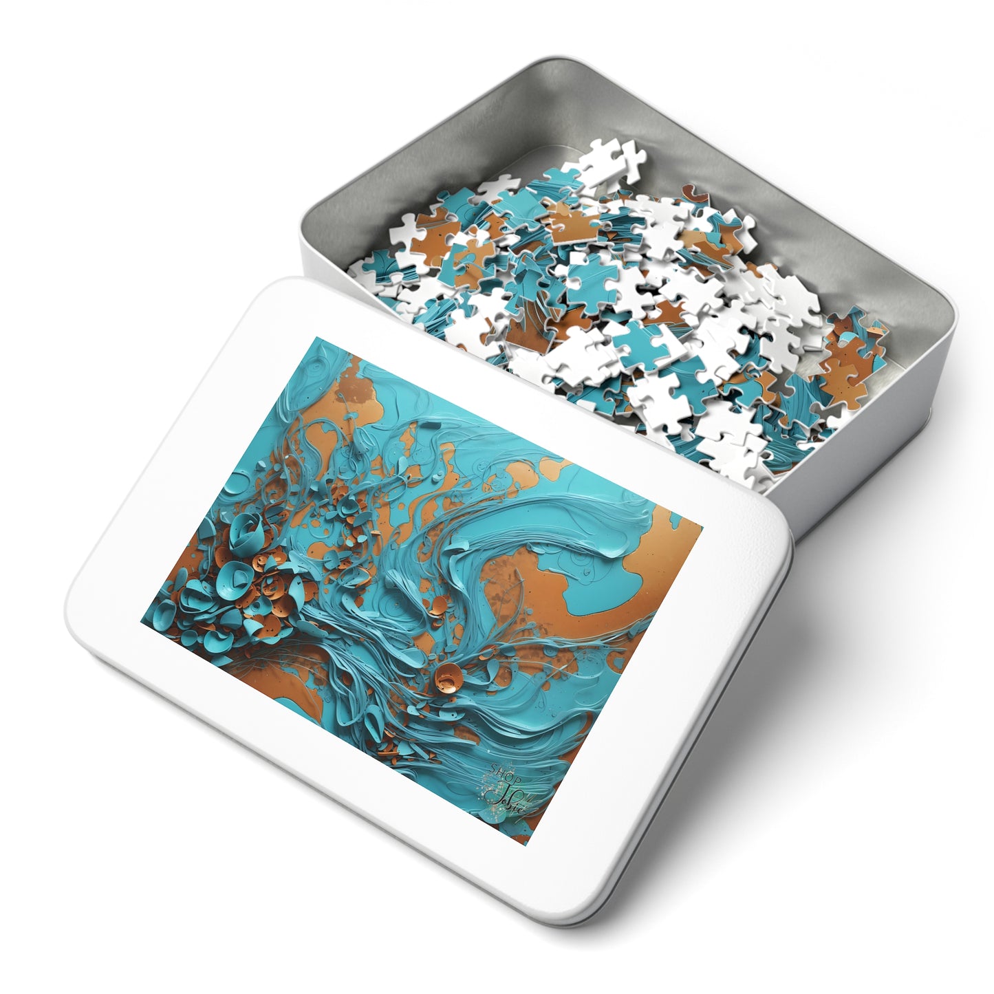 Blue Swirl Puzzle Metal Box - Shop Jobie