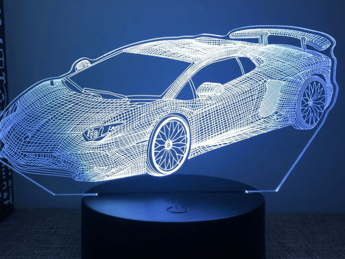 3D Night Light Sports Car - Shop Jobie