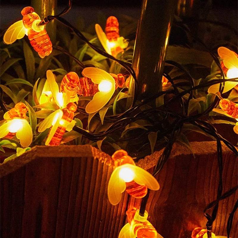 Solar Powered Honey Bee Led String Fairy Lights - Shop Jobie