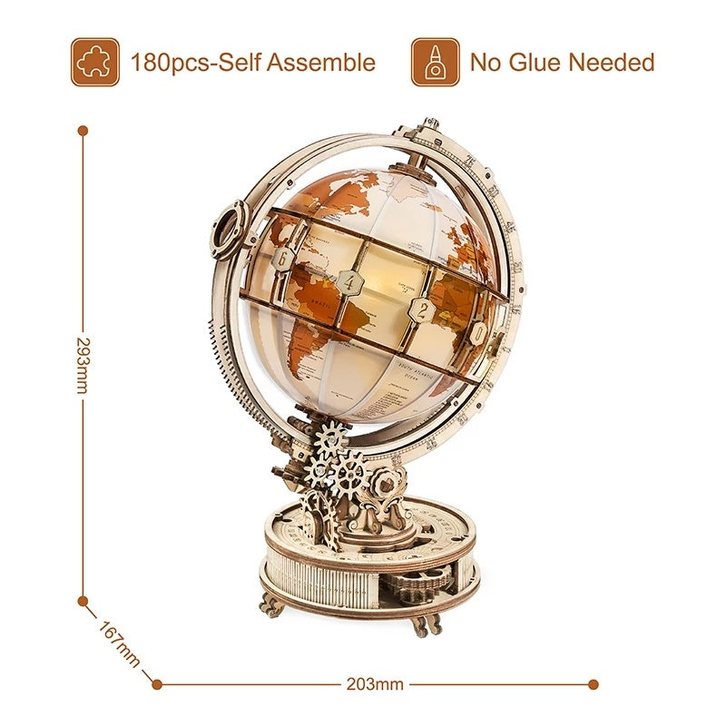 Robotime ROKR Luminous Globe 3D Wooden Puzzle