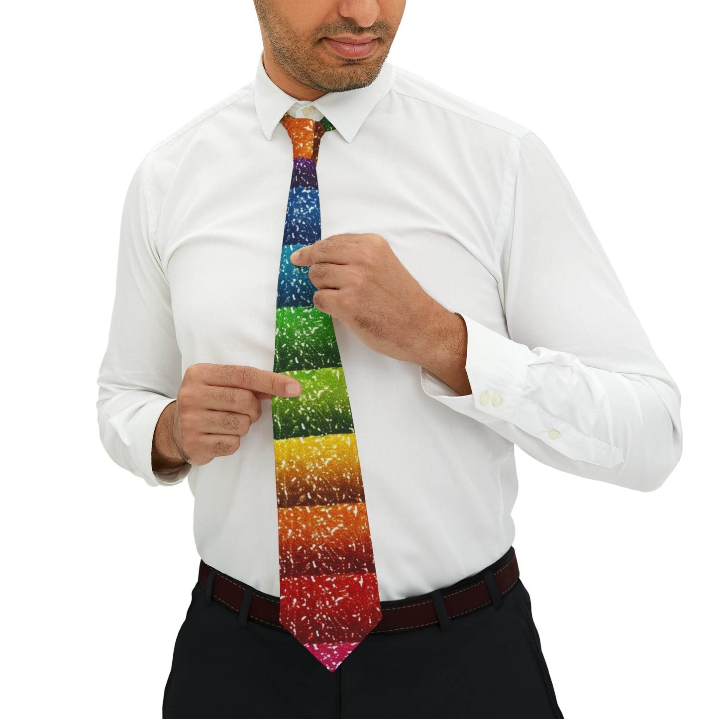 Rainbow 2 Striped Necktie - Shop Jobie