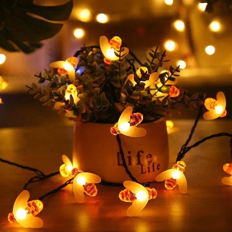 Solar Powered Honey Bee Led String Fairy Lights - Shop Jobie