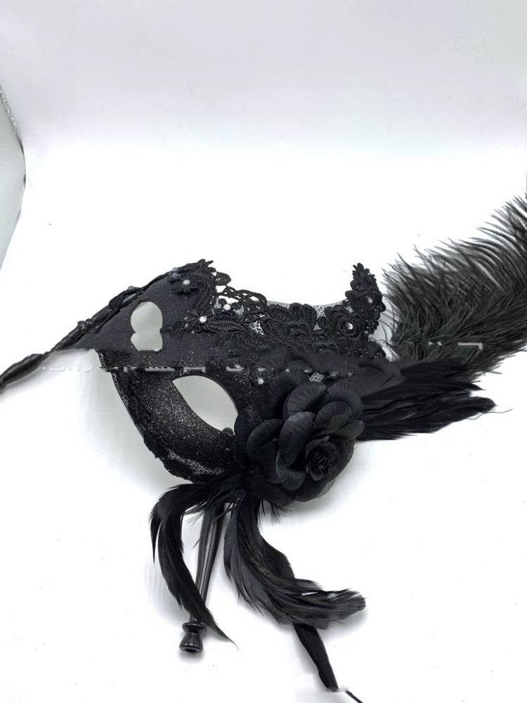 Venetian Feather Half Face Mask - Shop Jobie