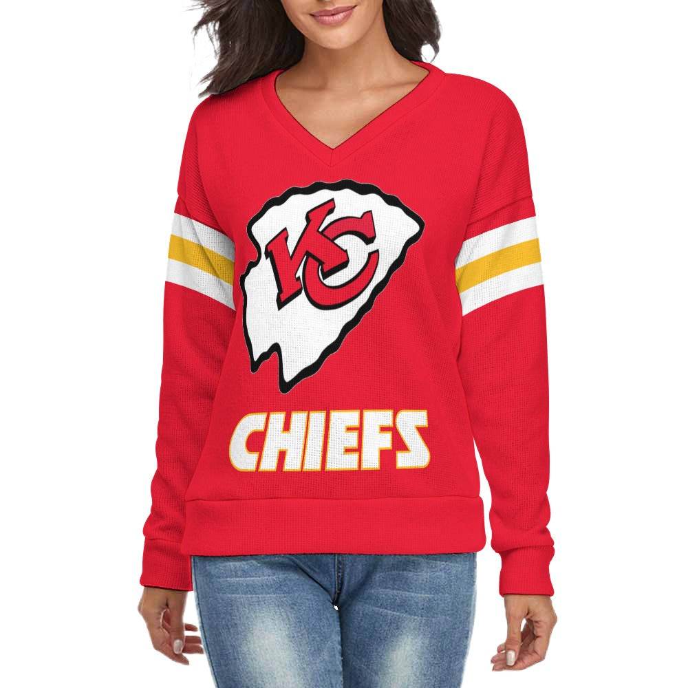 KC CHIEFS Women's V-Neck Sweater - Shop Jobie