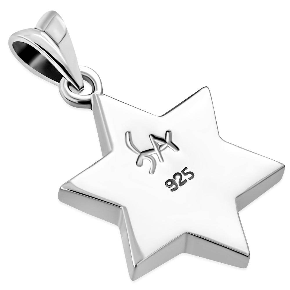 Abalone Shell Star of David Silver Pendant - Shop Jobie