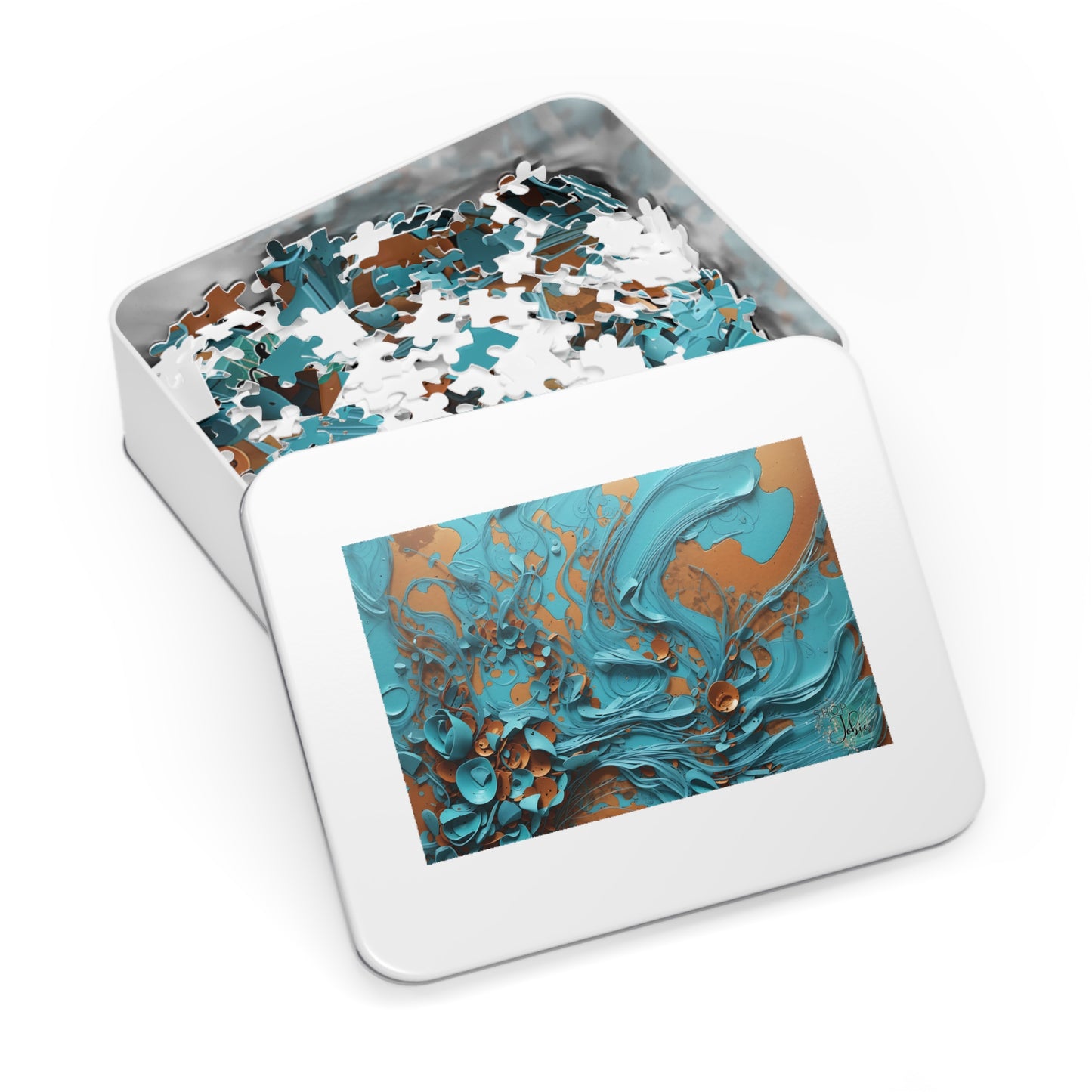 Blue Swirl Puzzle Metal Box - Shop Jobie