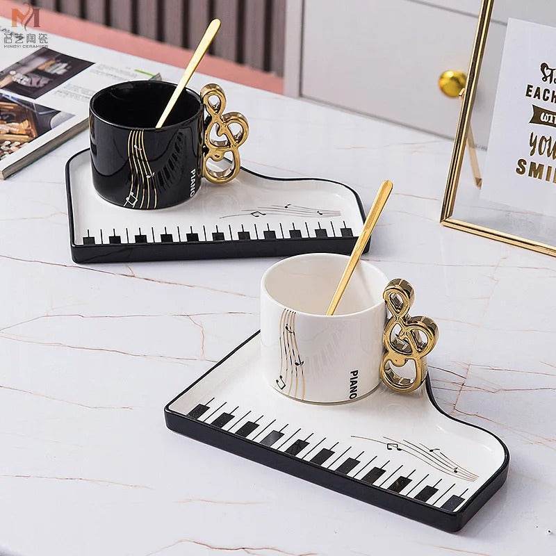Music Lovers Piano Key Cup and Saucer Set - Shop Jobie