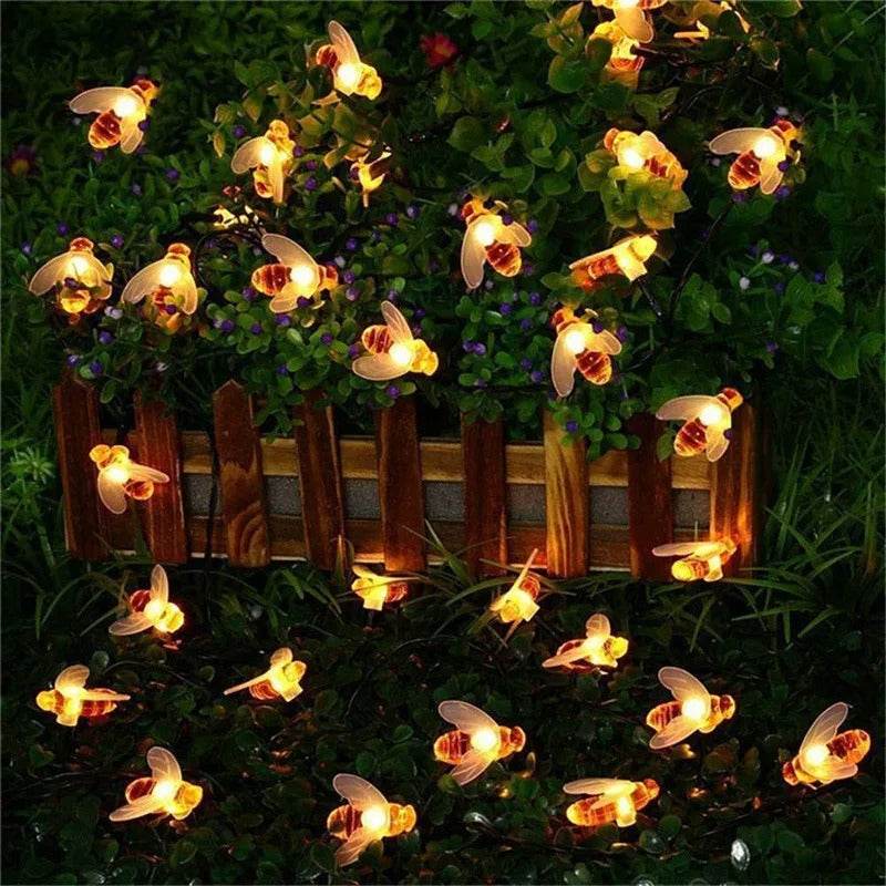 Solar Powered Honey Bee Led String Fairy Lights - Shop Jobie