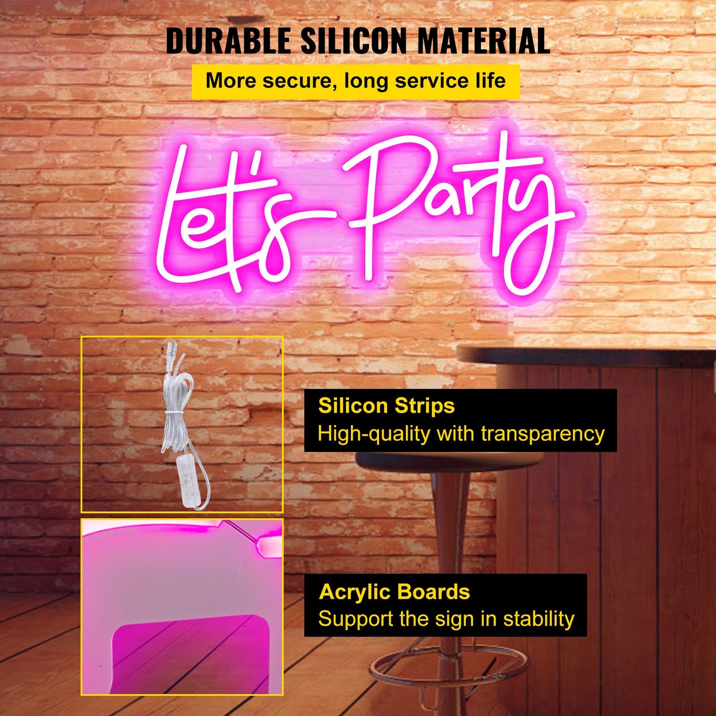 LED Neon “Let’s Party” Sign