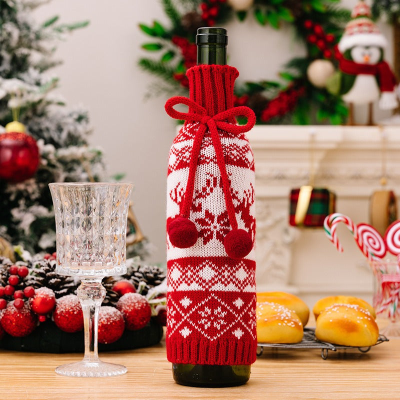 Christmas Knitted Wine Bottle Sweaters