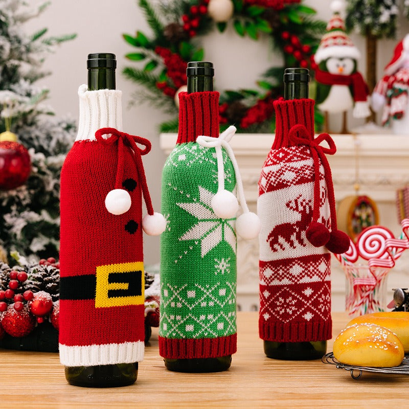 Christmas Knitted Wine Bottle Sweaters