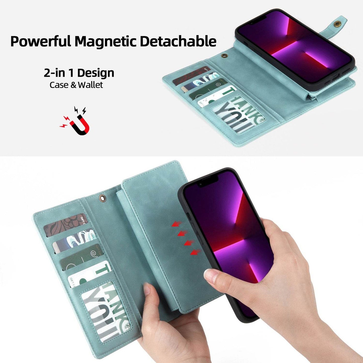 iPhone 15 Multifunctional Leather Case - Shop Jobie