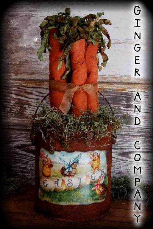 Grungy Easter Basket Paint Can & Carrots EPATTERN E006 - Shop Jobie