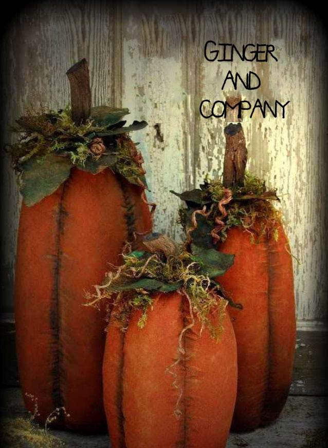 Tall Slim Folk Style Pumpkin Trio EPATTERN c F005 - Shop Jobie