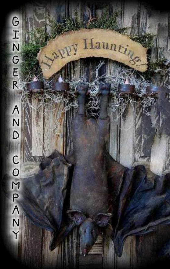 Grungy Halloween Bat Hanger Happy Hauntings EPATTERN F029 - Shop Jobie