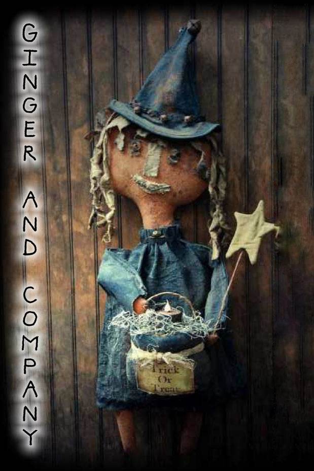 Miss Aggie Pumpkin Witch & Her Cauldron EPATTERN F032 - Shop Jobie