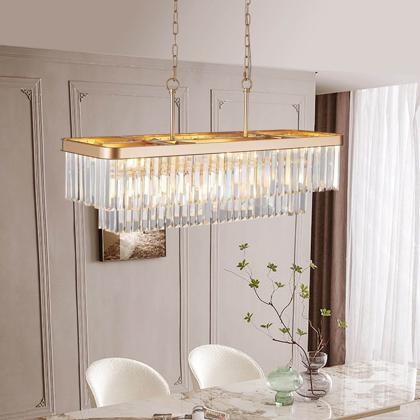Modern Industrial Crystal Chandelier Gold - Shop Jobie
