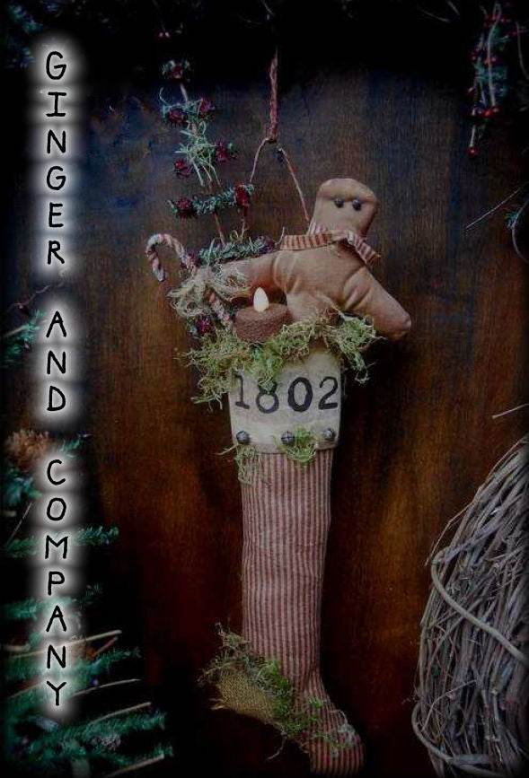 Grungy Stocking With Ginger Cookie & Tea-Lite EPATTERN GC001 - Shop Jobie